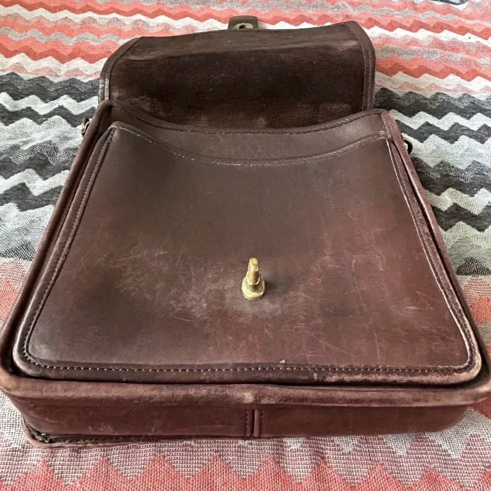 Coach Vintage Brown Leather Station Bag - Top Handle Purse 5130 Classic Classy - Picture 3 of 14
